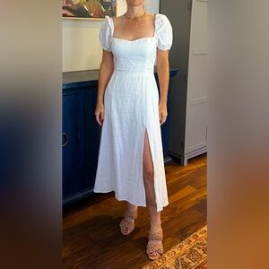 NWOT Redormation white linen midi dress size 6